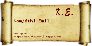 Komjáthi Emil névjegykártya