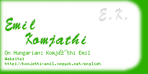 emil komjathi business card